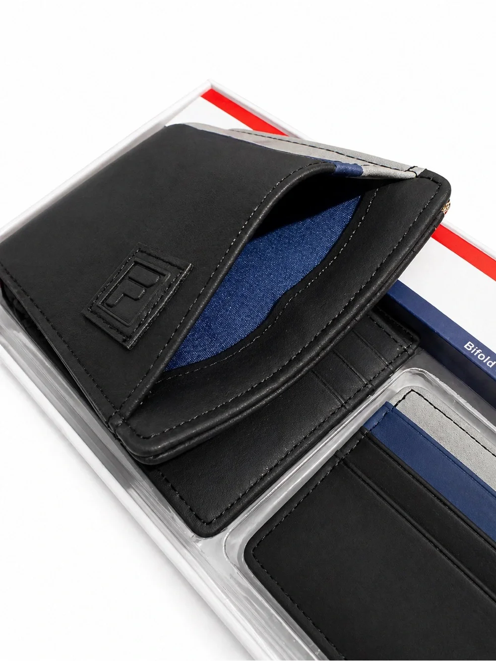 FILA Black Wallet Set with Blue and Gray Accents